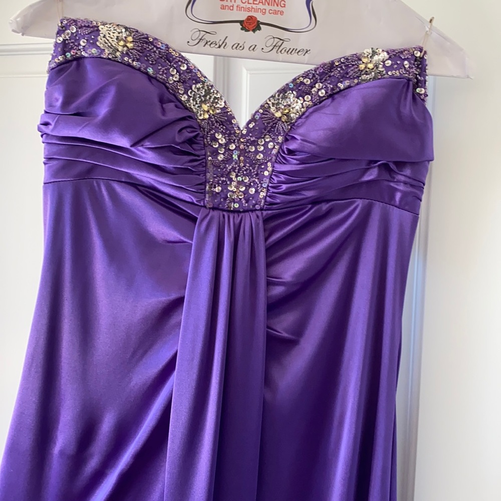 Purple Satin Prom Dress